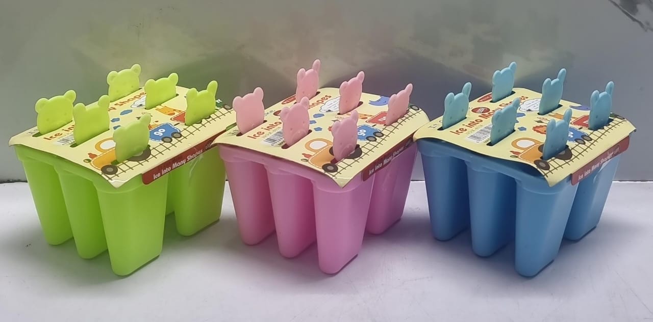 1 pc 6 Cell Frozen Ice Cream Stick Mold Food-Grade Plastic Popsicle Maker Lolly Mould Tray Pan Kitchen DIY Ice Mold