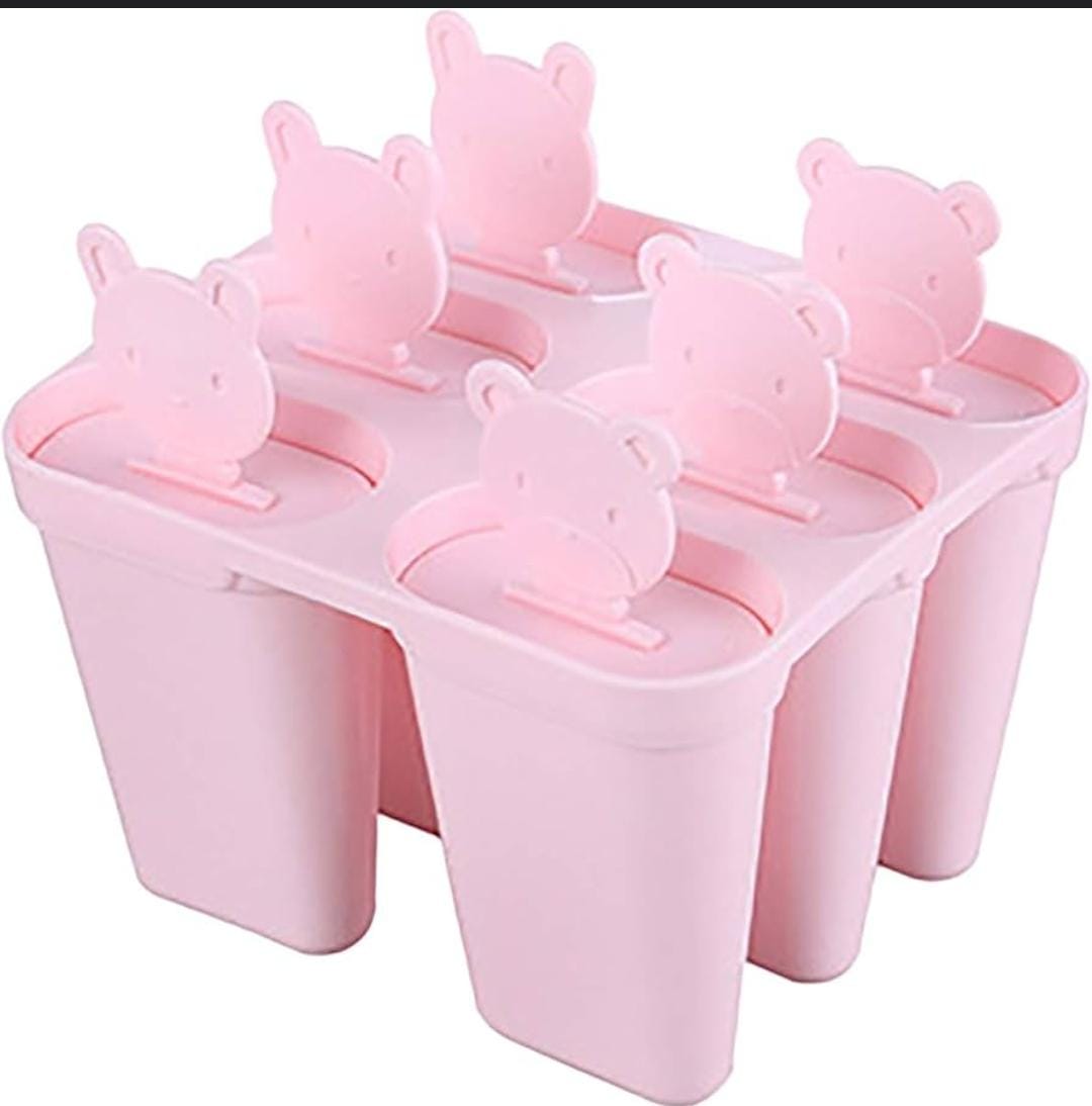 1 pc 6 Cell Frozen Ice Cream Stick Mold Food-Grade Plastic Popsicle Maker Lolly Mould Tray Pan Kitchen DIY Ice Mold
