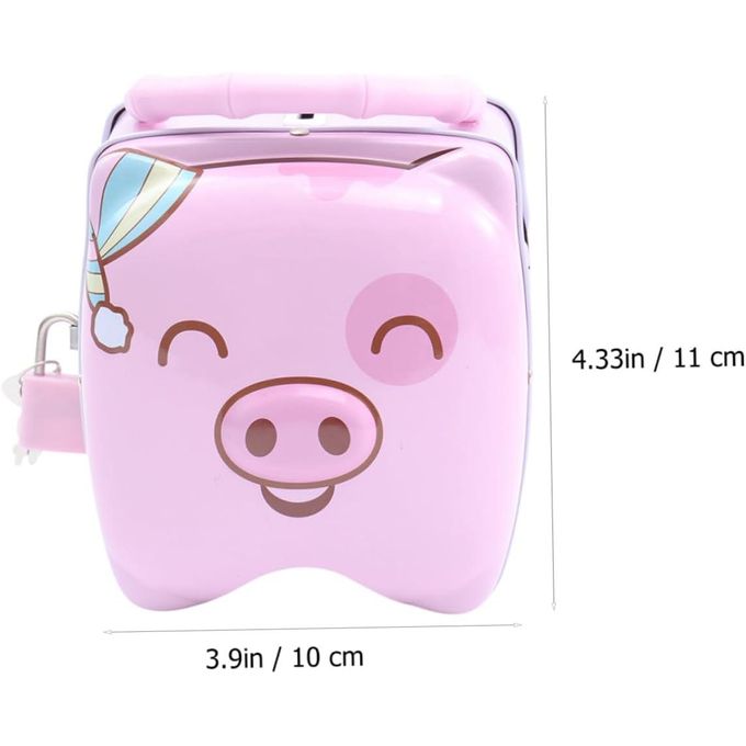 Piggy Banks Metallic With Padlock & 2 Keys - Money Saving Home Bank Bag