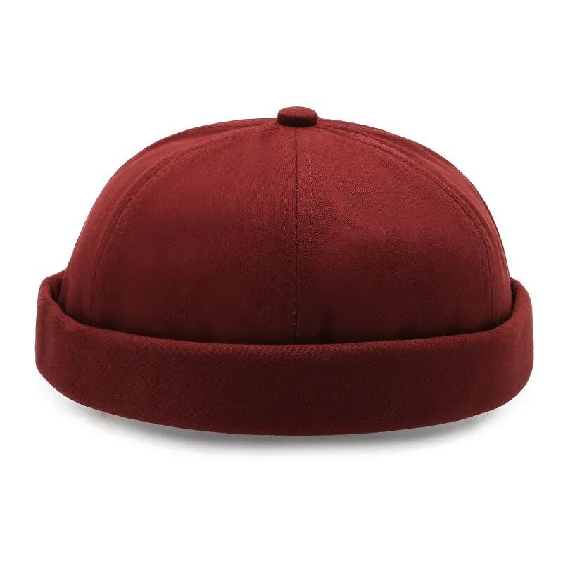 Retro Brimless Hats For Men Womens Skullcap Mens Vintage Docker Beanie Cap Washed Cotton Rolled Cuff Harbour Hat