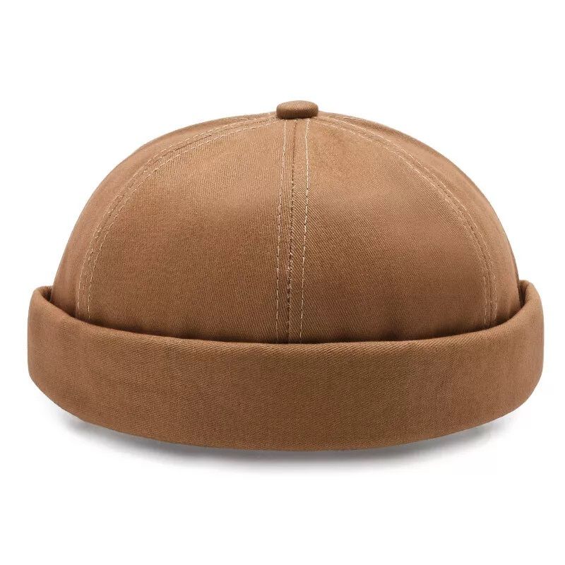 Retro Brimless Hats For Men Womens Skullcap Mens Vintage Docker Beanie Cap Washed Cotton Rolled Cuff Harbour Hat