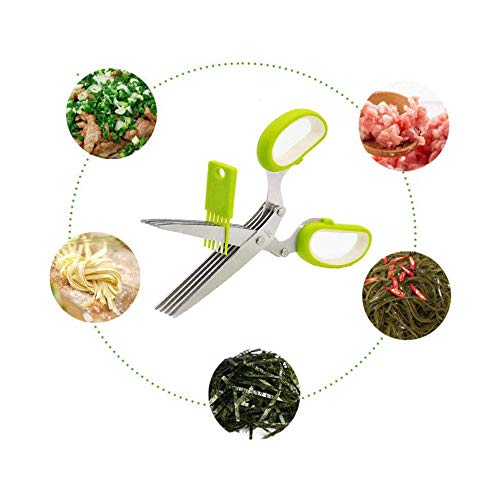 Multifunctional 5 Blade Herb Scissors