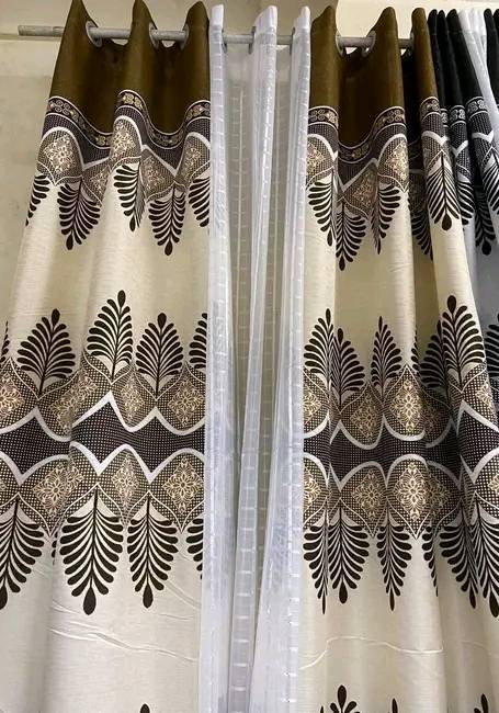 Heavy Printed Curtains 2Pcs (1.5m width each by 2.5m height)