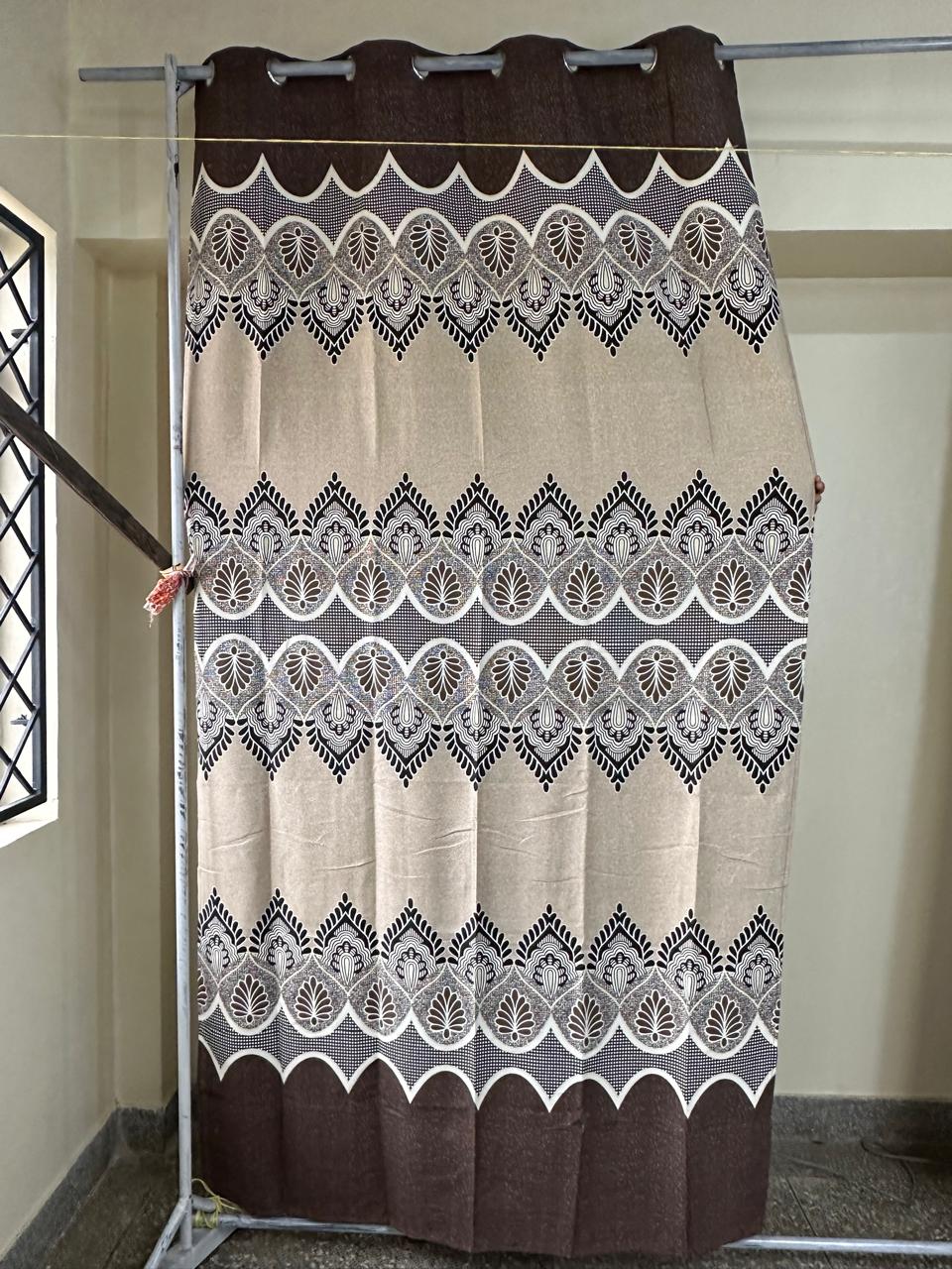 Heavy Printed Curtains 2Pcs (1.5m width each by 2.5m height)