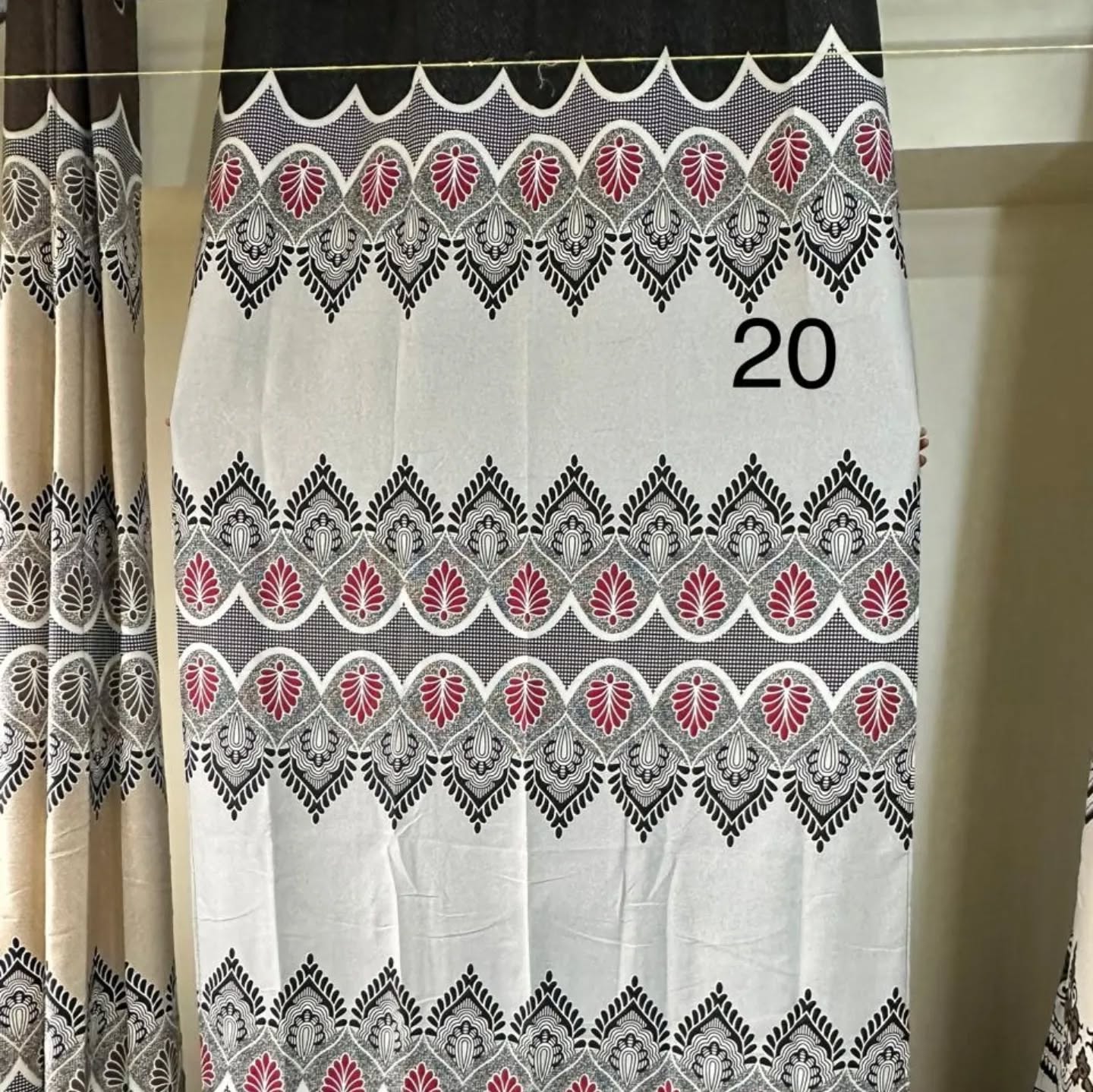 Heavy Printed Curtains 2Pcs (1.5m width each by 2.5m height)