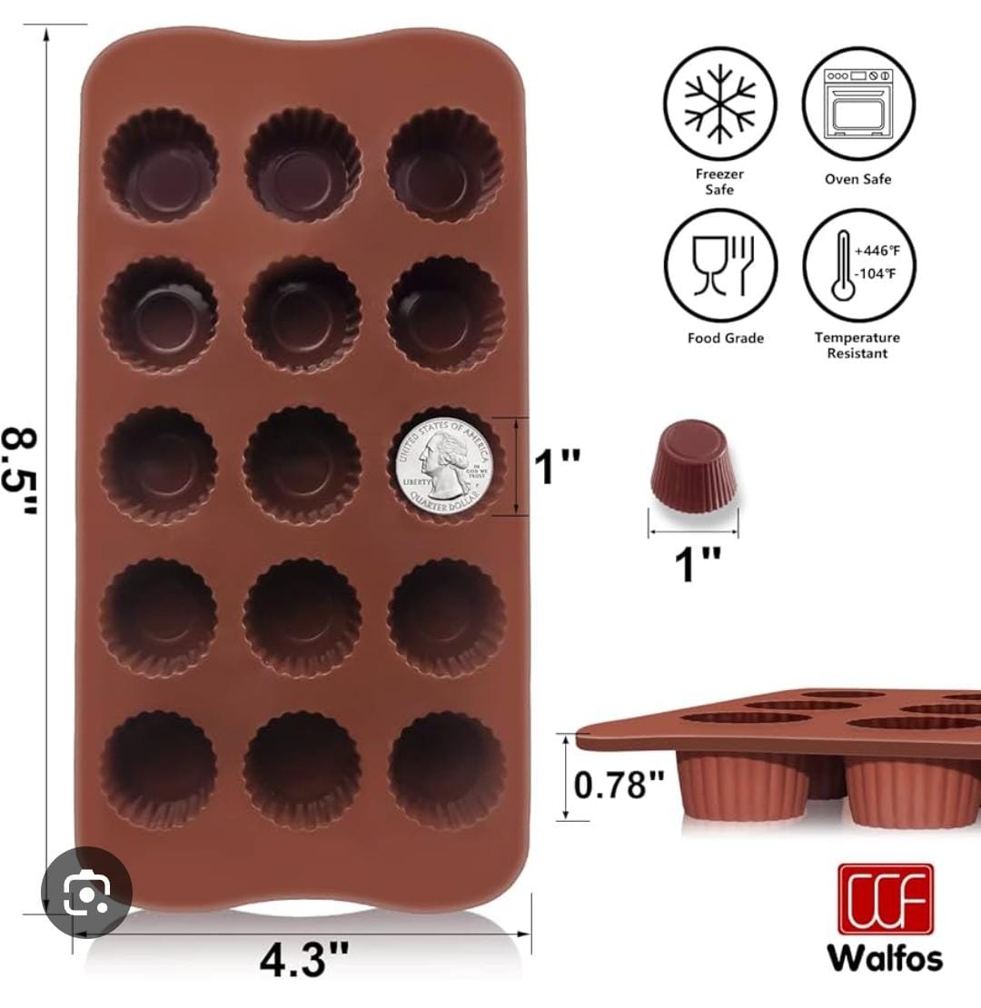 Baking Mould Silicone Model Tray Cake Chocolate 15 Baking Grids Cake Mould Small Muffin Moulds