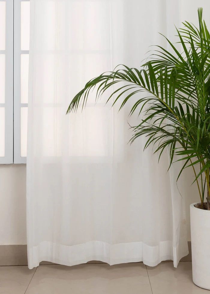 3M Solid white sheer  plain curtain for Living room & bedroom - Light filtering for Curtains and Window Curtain