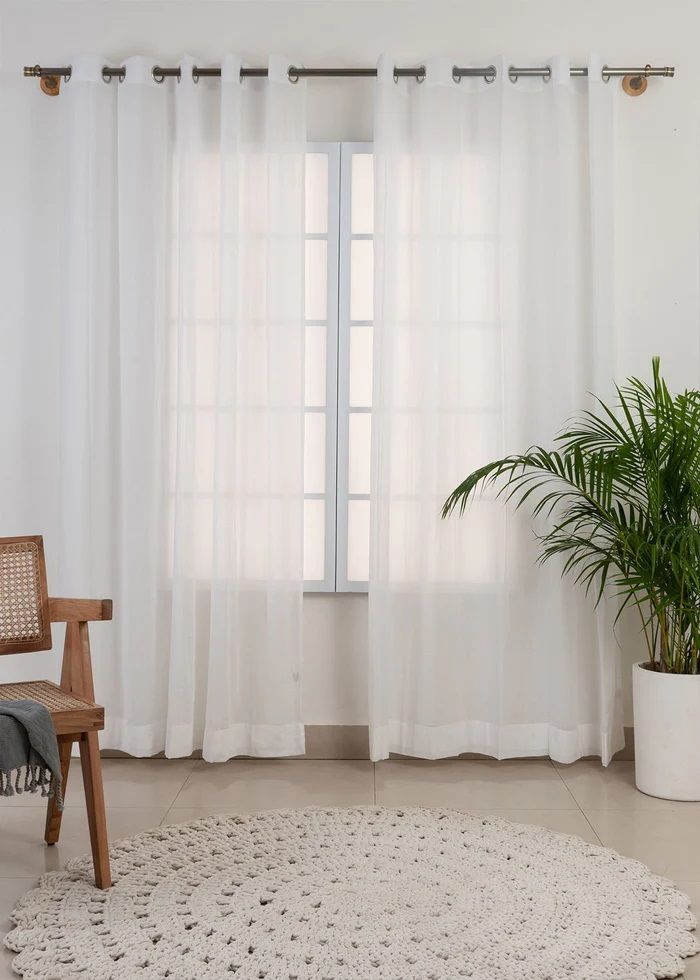 3M Solid white sheer  plain curtain for Living room & bedroom - Light filtering for Curtains and Window Curtain