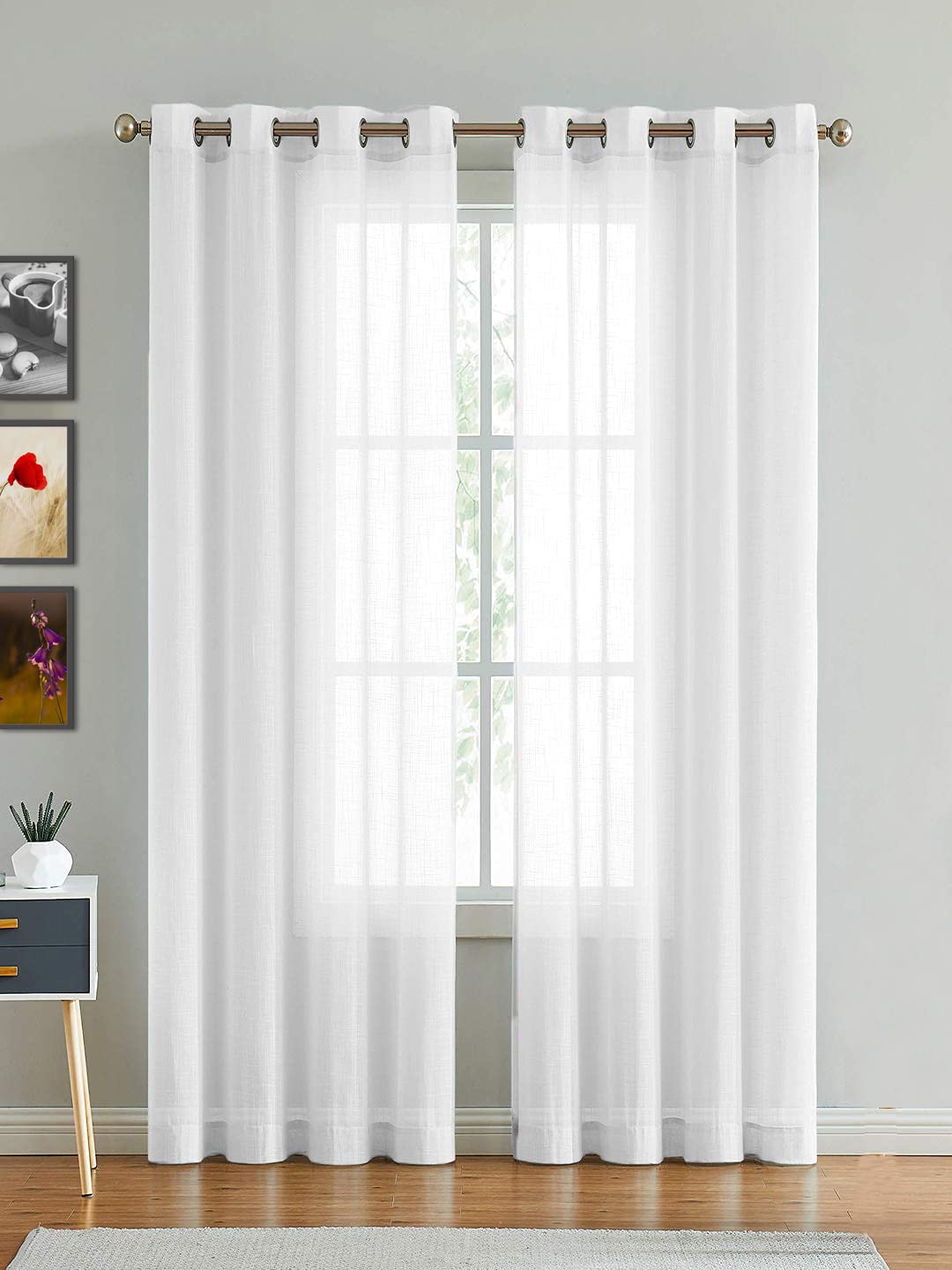 3M Solid white sheer  plain curtain for Living room & bedroom - Light filtering for Curtains and Window Curtain
