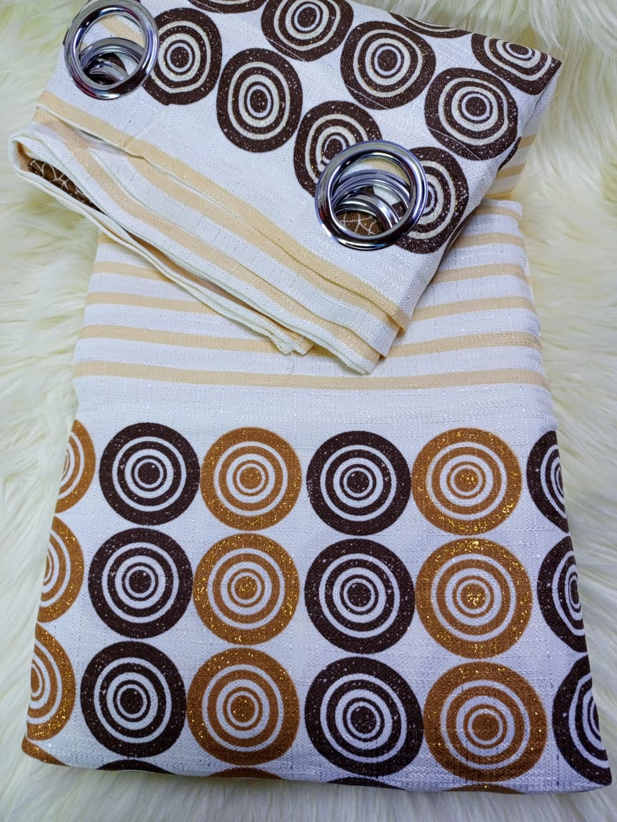 Heavy Printed Curtains 2Pcs (1.5m width each by 2.5m height)