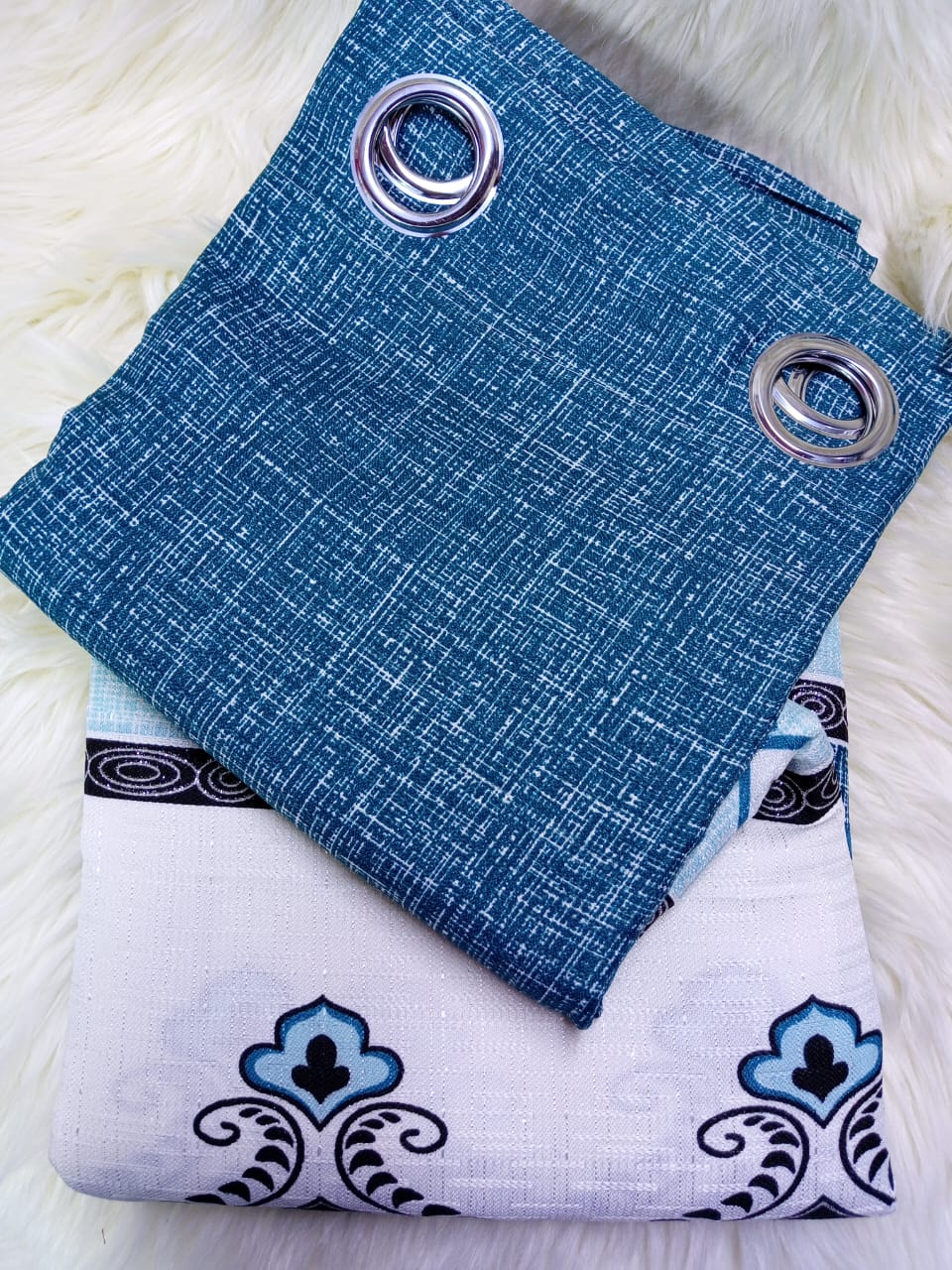Heavy Printed Curtains 2Pcs (1.5m width each by 2.5m height)