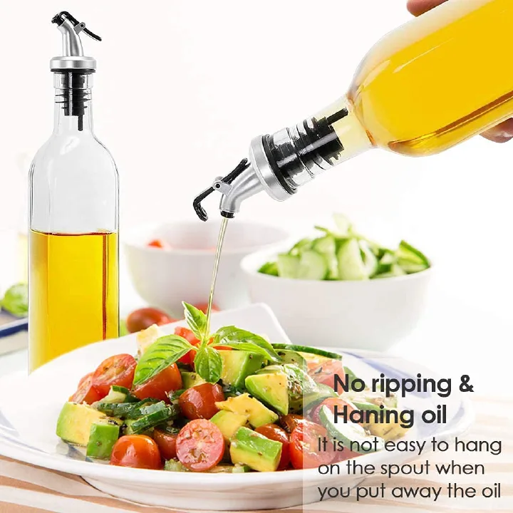500ml Glass Olive Oil Vinegar Dispenser Gravy Boat Kitchen Oil Bottle Stainless Steel Leak-Proof Soy Sauce Vinegar Storage, Oil Bottle, Oil Dispenser, Oil Dispenser for Kitchen