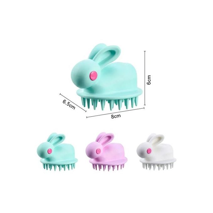 Rabbit Shape Bathing Brush, Silicone Cleaning Brush, White Rabbit Design Massage Brush for Relaxation and Scalp Massage