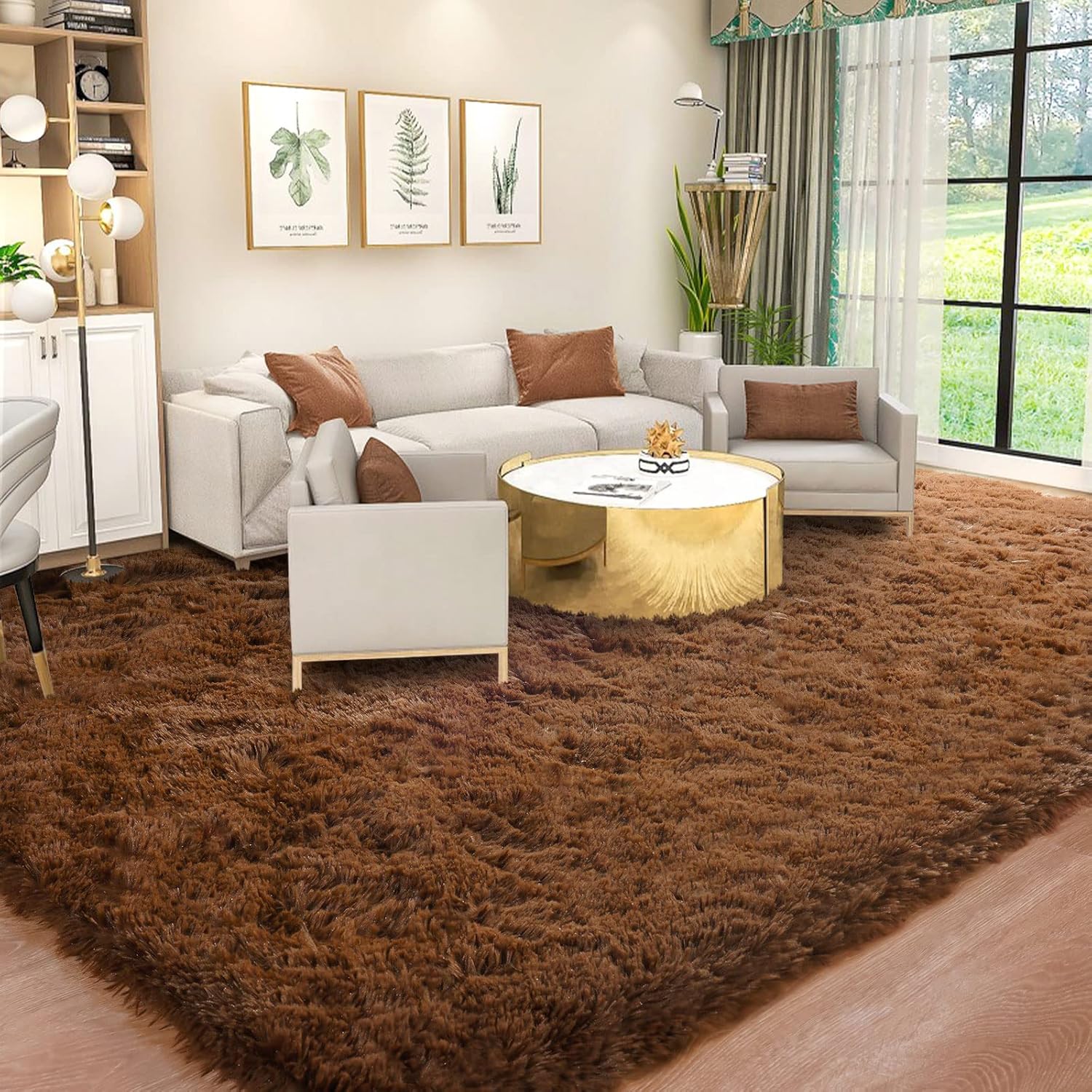 Super Soft Fluffy Carpet Area Rugs for Living Room, Bedroom Shaggy Large Rugs Modern Floor Carpet, with Anti-slip Sticker 1.5 cm thick, 160x200cm Size