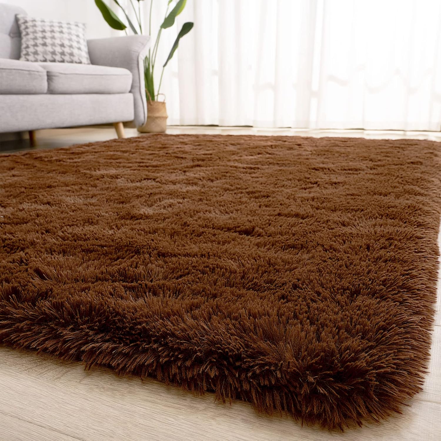 Super Soft Fluffy Carpet Area Rugs for Living Room, Bedroom Shaggy Large Rugs Modern Floor Carpet, with Anti-slip Sticker 1.5 cm thick, 160x200cm Size