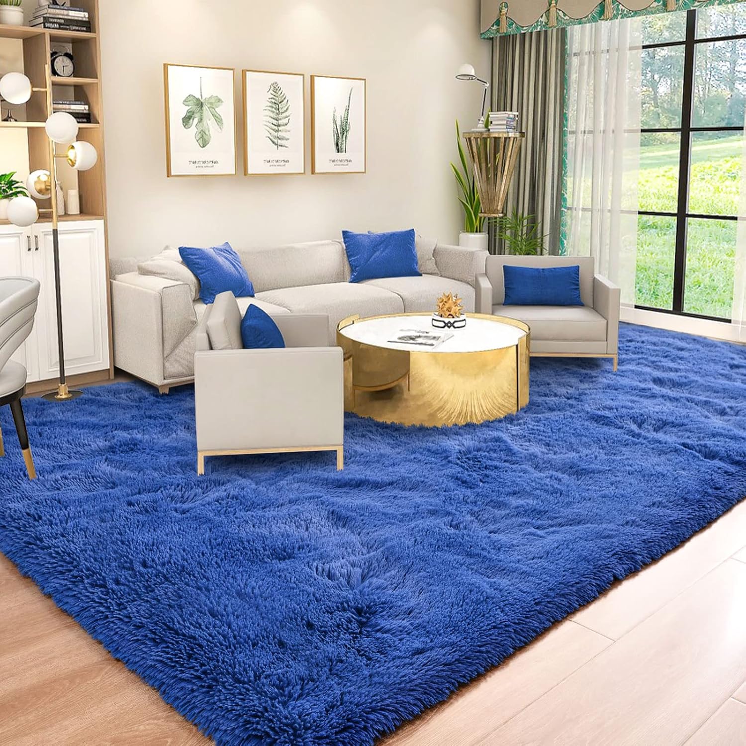 Super Soft Fluffy Carpet Area Rugs for Living Room, Bedroom Shaggy Large Rugs Modern Floor Carpet, with Anti-slip Sticker 1.5 cm thick, 160x200cm Size