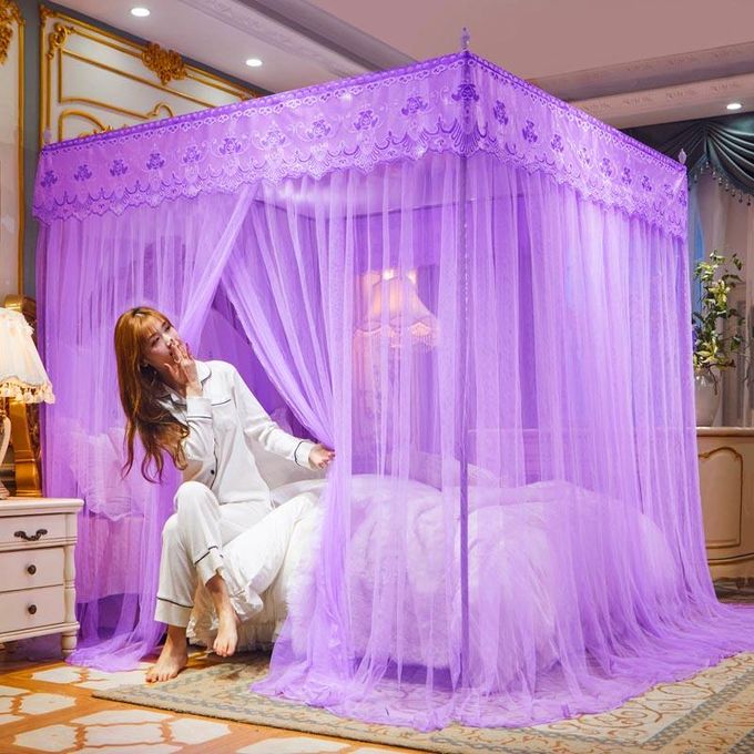 Cozy Mosquito Net With 4 Stainless Steel Stand & 3 Doors Design Bed Net Give Ultimate Protection