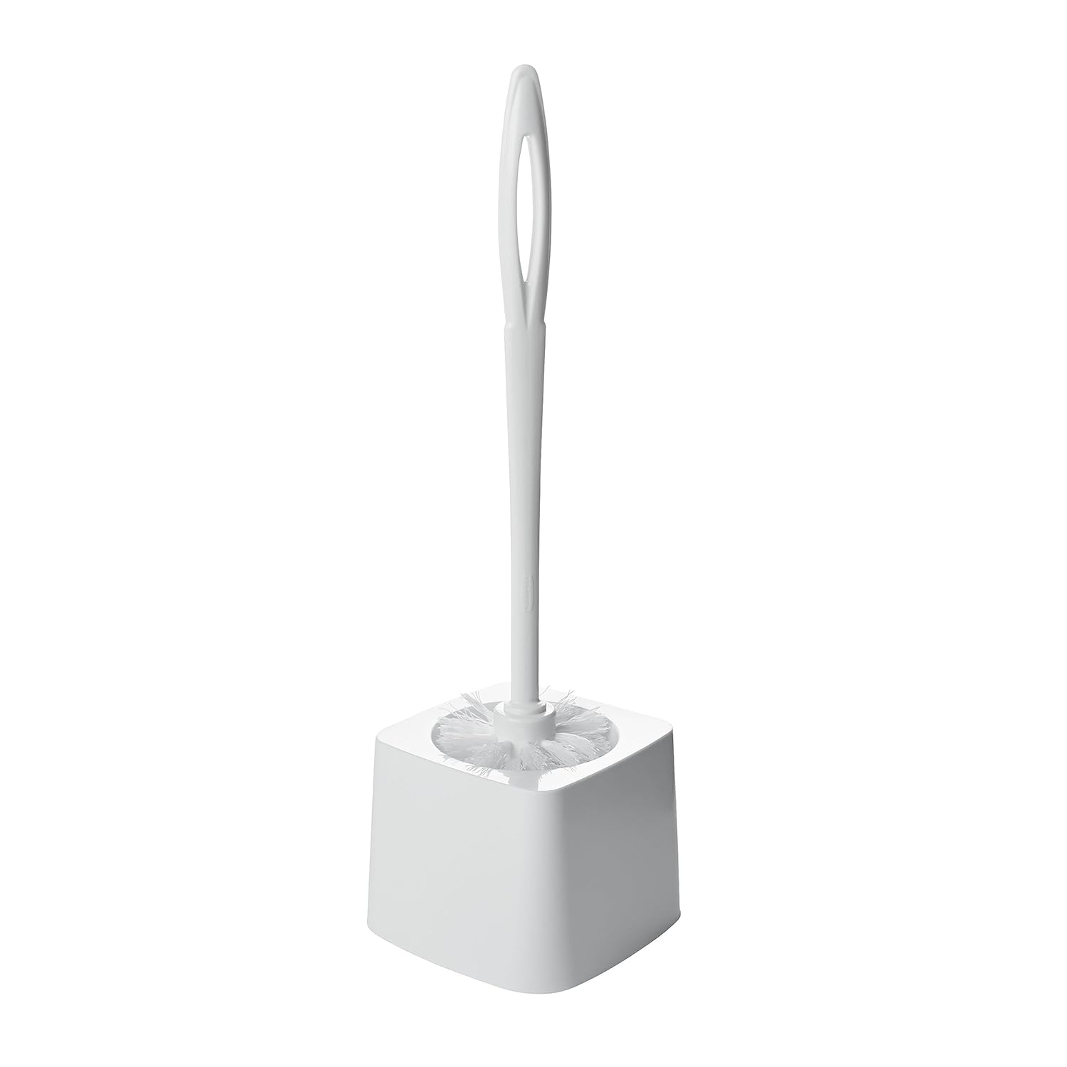 Toilet Brush With Base - Creative Toilet Brush Thick Plastic Long Handle Bathroom Cleaning Brush with Holder Base for Home Hotel Bathroom