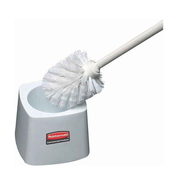 Toilet Brush With Base - Creative Toilet Brush Thick Plastic Long Handle Bathroom Cleaning Brush with Holder Base for Home Hotel Bathroom