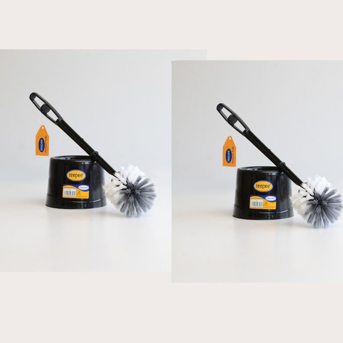 Toilet Brush With Base - Creative Toilet Brush Thick Plastic Long Handle Bathroom Cleaning Brush with Holder Base for Home Hotel Bathroom