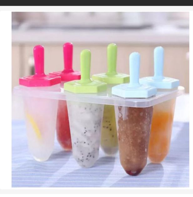 Re-usable 6 Slots Set Ice cream Mold Popsicle Maker