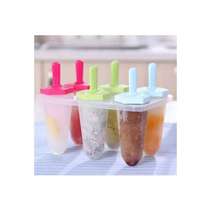Re-usable 6 Slots Set Ice cream Mold Popsicle Maker
