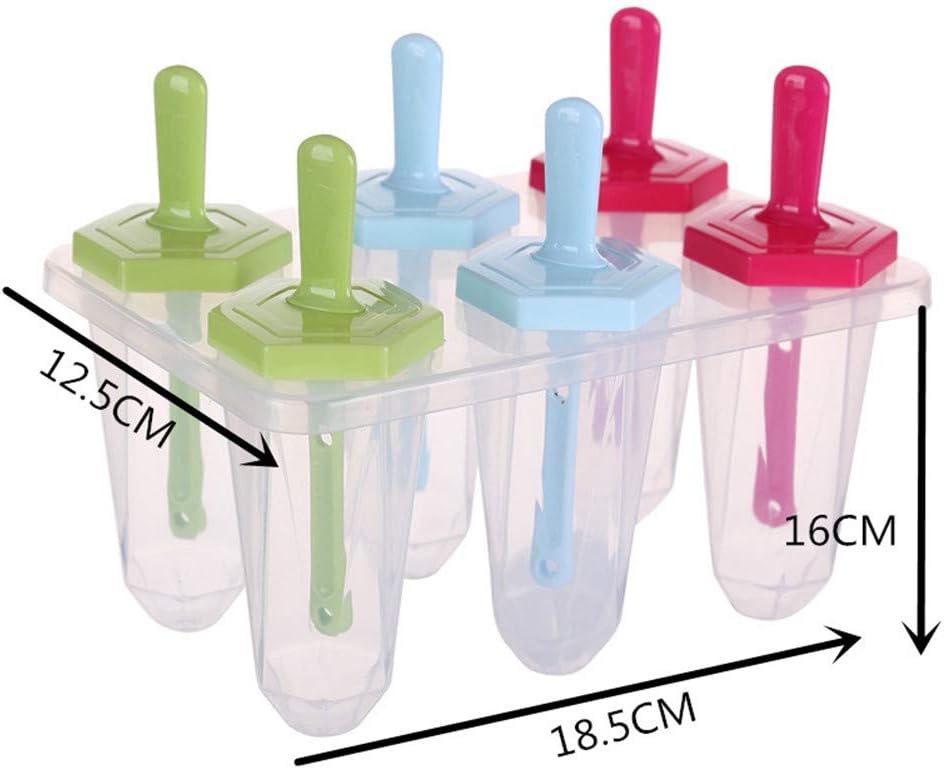Re-usable 6 Slots Set Ice cream Mold Popsicle Maker