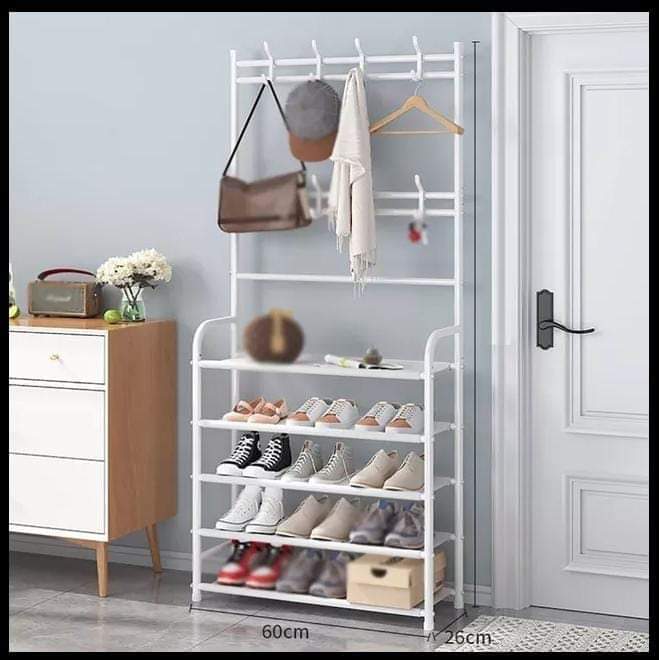 Multifunctional Shoe and Hat Rack - Hall Tree,Freestanding Shoe Rack, Coat Hat Umbrella Rack,Storage Shelves,Entryway Coat Rack,Organizer Closet for Bedroom,Cloakroom