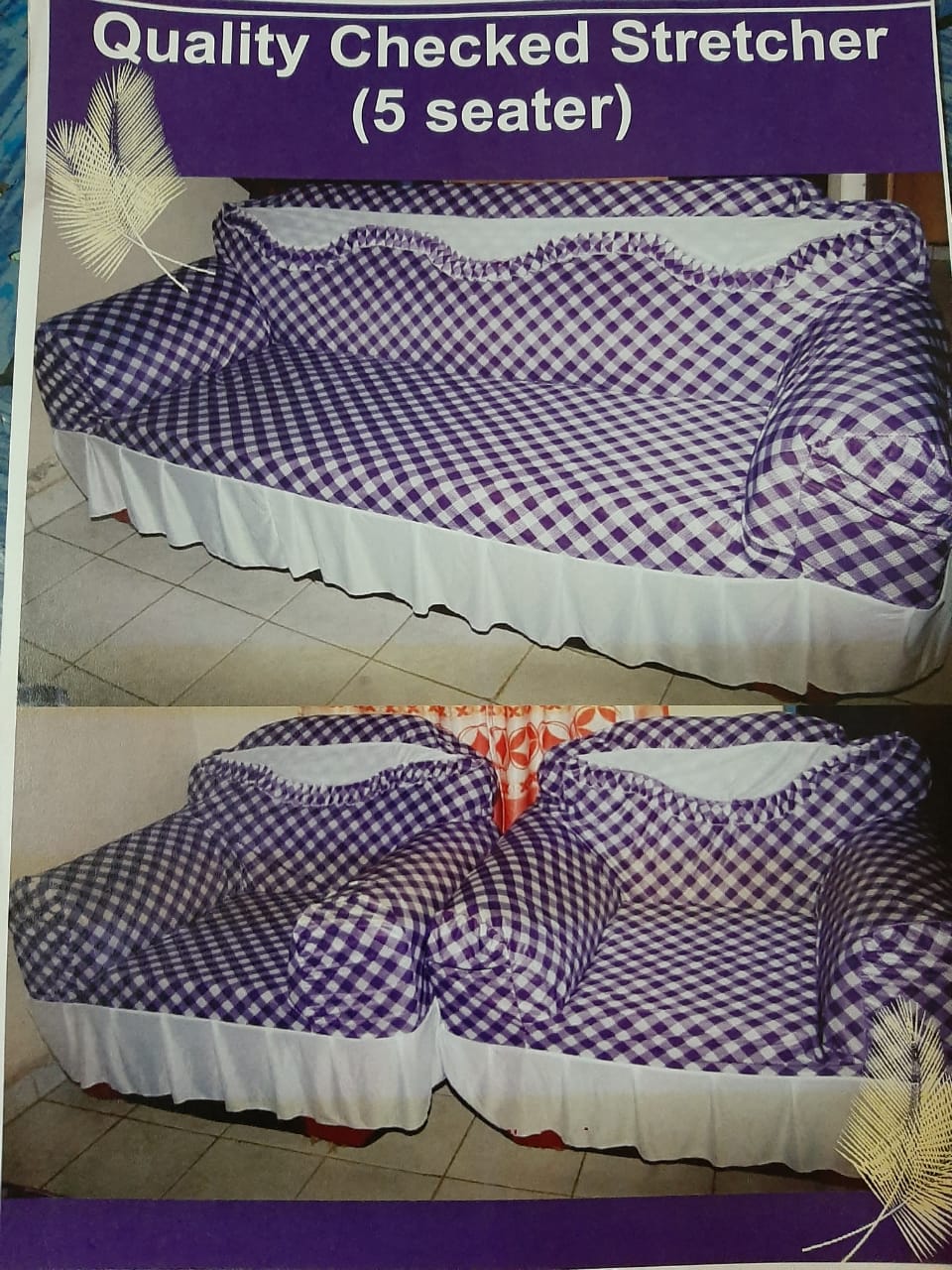 High Quality Checked Stretcher Loose Covers