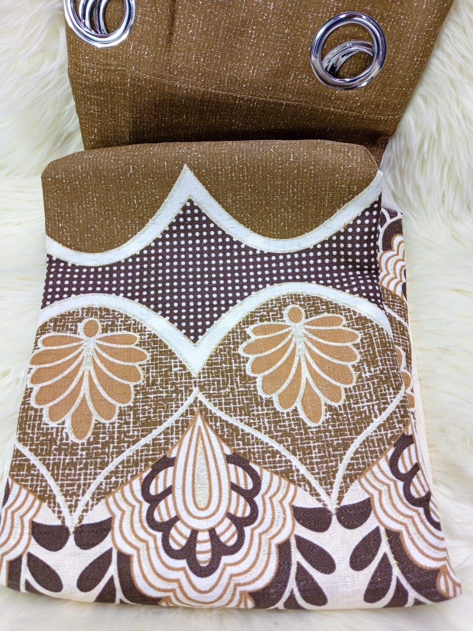3PCs Heavy Pattern Curtains (1.5m +1.5m + 3m Sheer) Height 2.5m