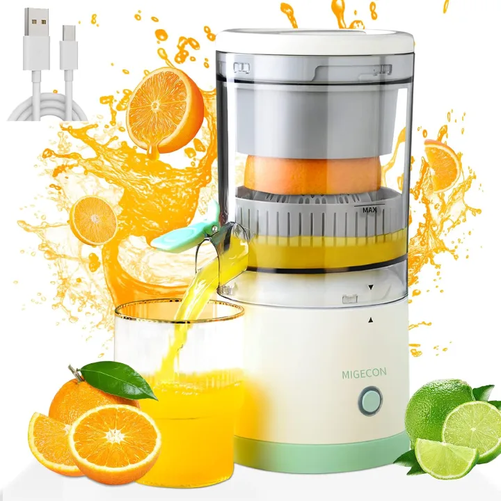 Portable Automatic Household Electric Juicer, Electric Citrus Juicer, USB Rechargeable Cordless Juicer, Blender for Home and Travel Kitchen