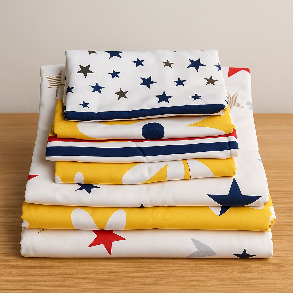 6pc set bedsheets 6×6 (2 Bed sheets, 4 pillow cases)