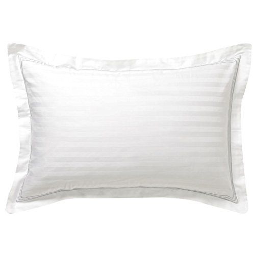 2pc Plain White Stripped PillowCases / Cotton pure Size 50×70