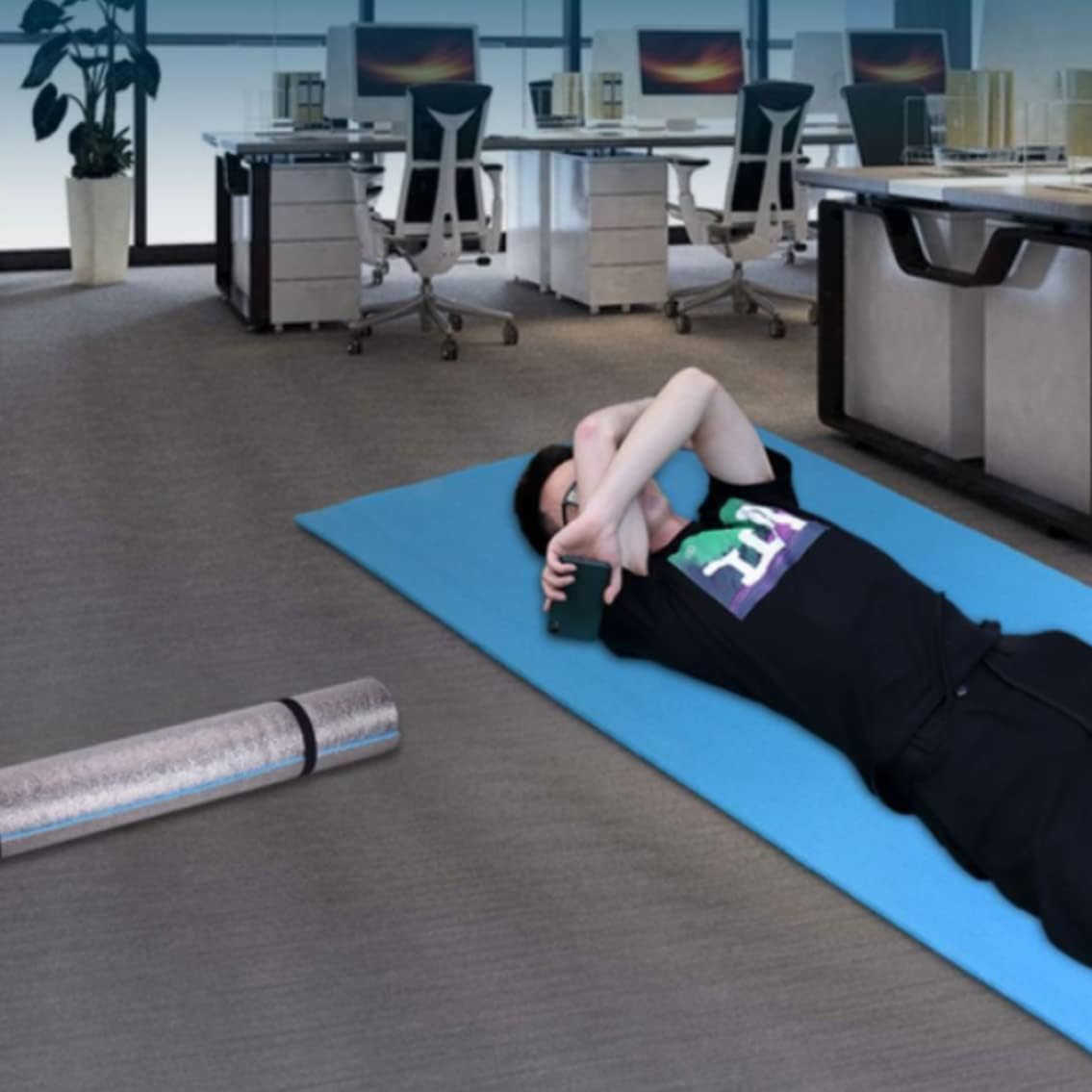 EVA Yoga Exercise Mat Moisture-proof Non-Slip Outdoor Camping Picnic Mat -  Camping Mat,  Silver Insulated