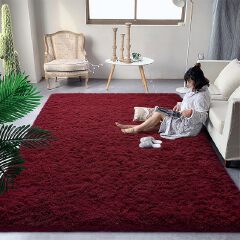 Super Soft Fluffy Carpet Area Rugs for Living Room, Bedroom Shaggy Large Rugs Modern Floor Carpet, with Anti-slip Sticker 1.5 cm thick, 160x200cm Size