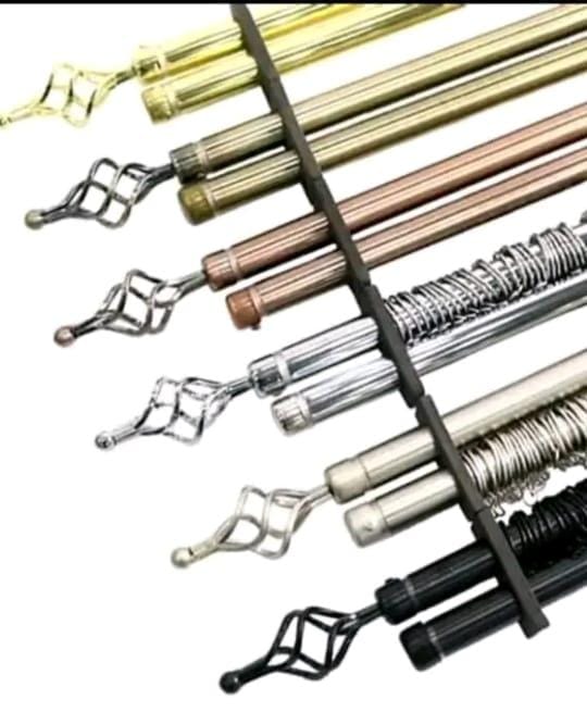 CLEARANCE OFFER Extendable Curtain Rods Black Double Adjustable + FREE Holders And Screws