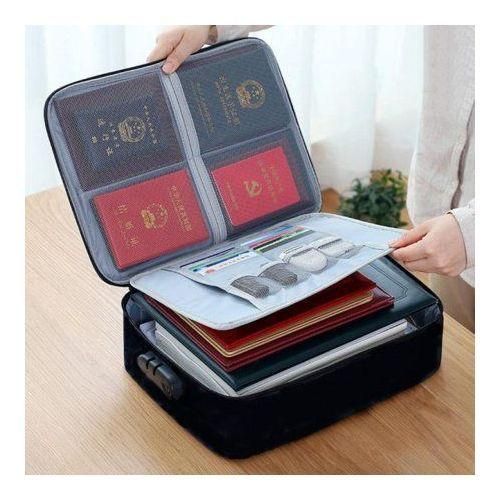 CLEARANCE OFFER File Fireproof Document Organizer Bag+Lock Home Office Safe Water Resistant