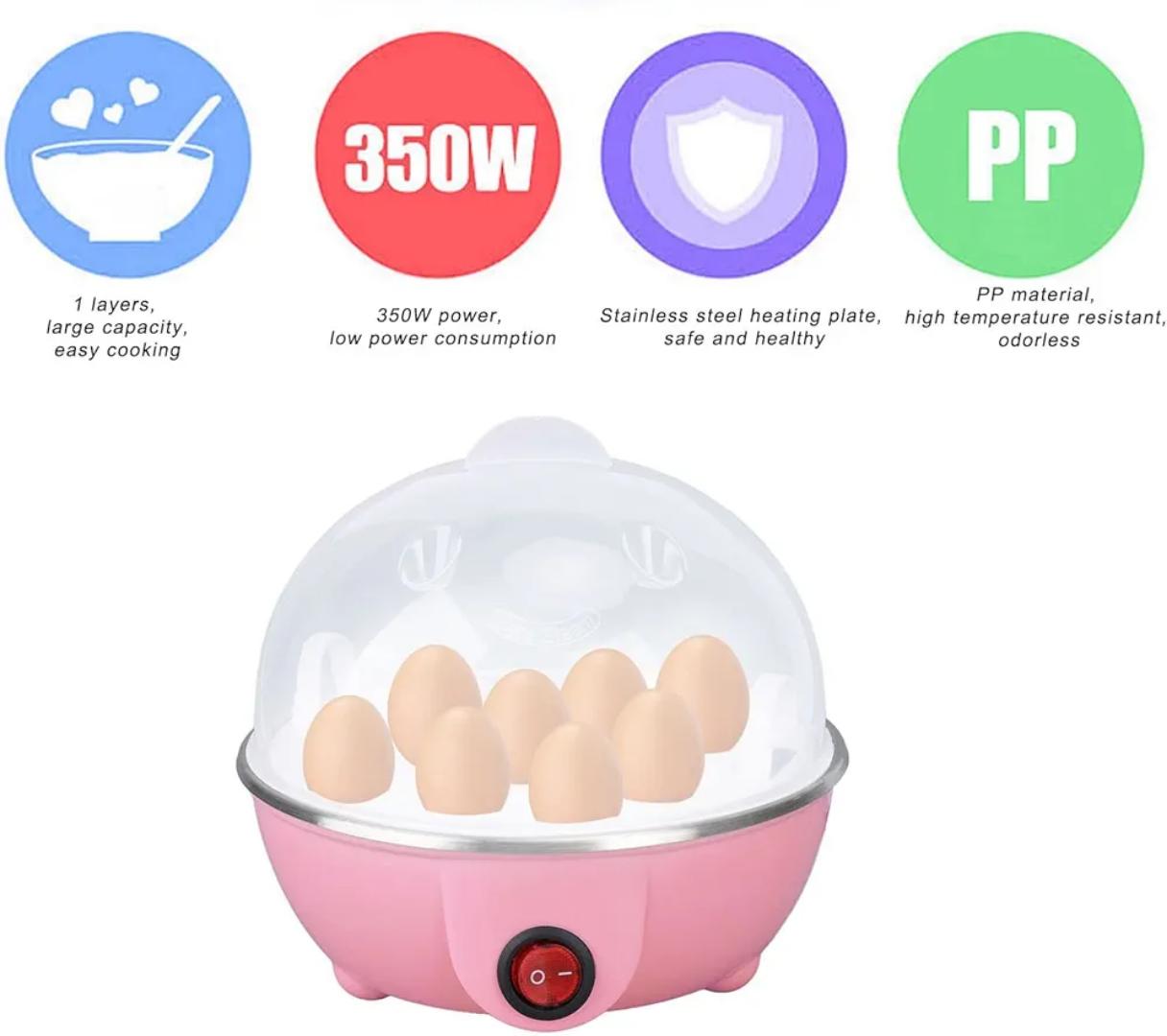7 Egg Cooker,Egg Boiler Egg poachar Electric,Egg Steamer,Egg Boiler Electric Automatic Off Off for Steaming,Cooking,Boiling and Fring homr Machine Egg Boiler with Egg Tray Egg Boiler 7 Eggs