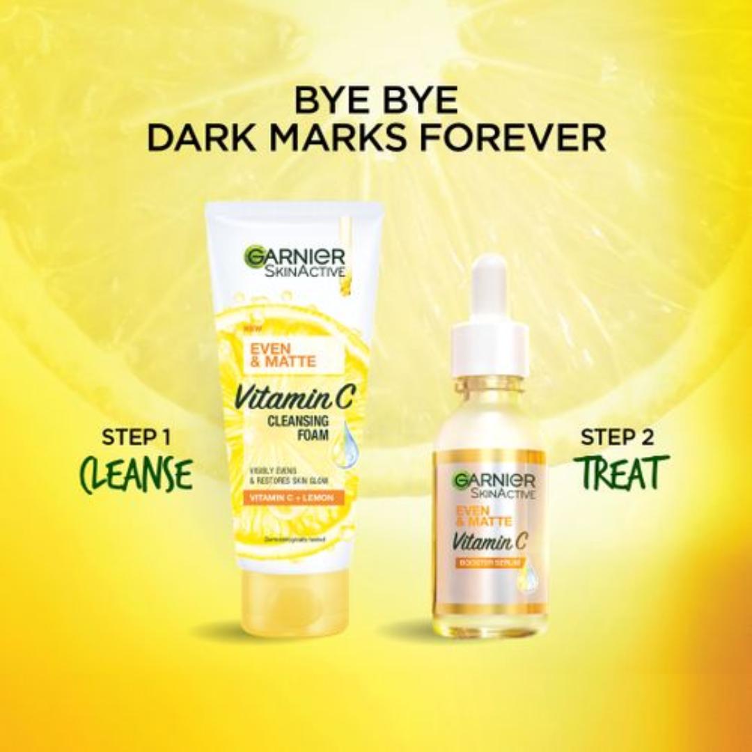 Garnier Even & Matte Day Cleanse & Treat Starter Pack: Day Serum 15ml + Cleansing Foam 50ml