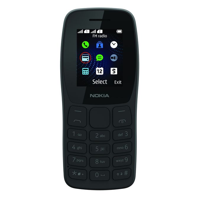 Nokia 105, 1.77" screen, Dual SIM, Feature phone with FM and Torch