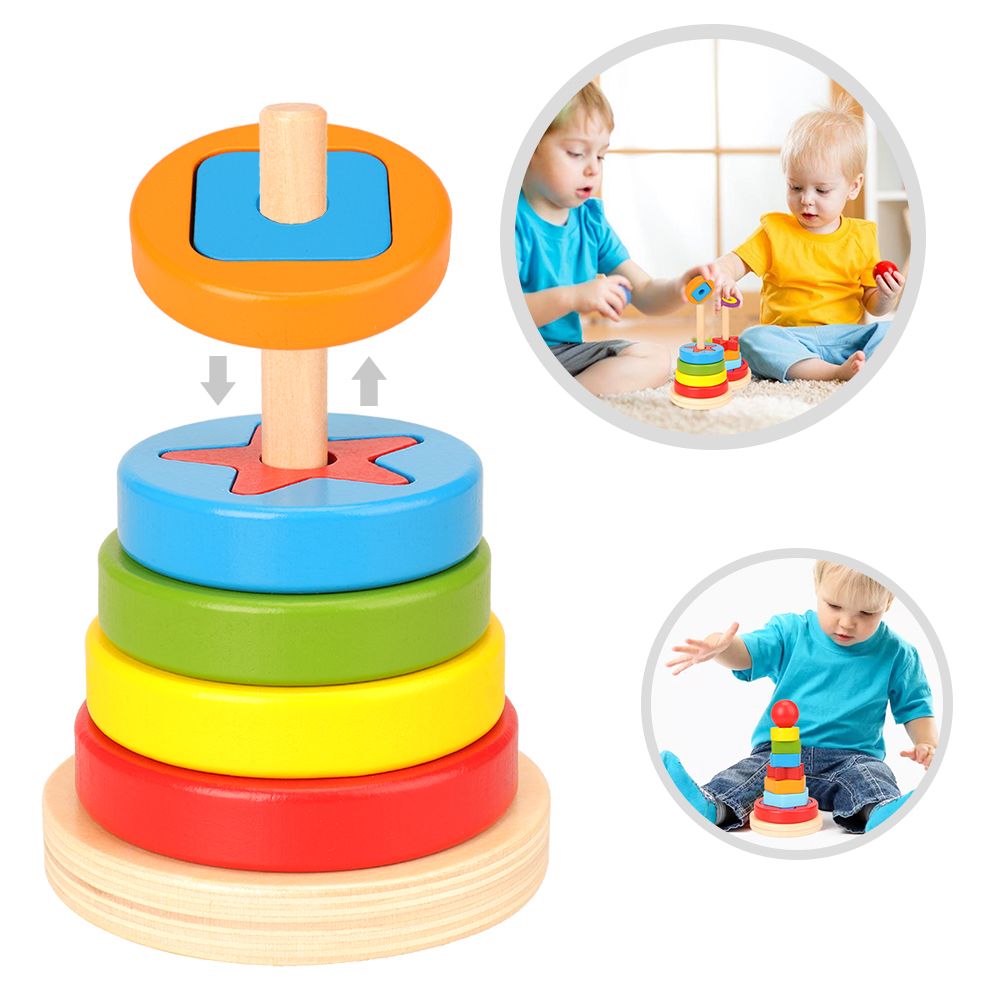 Kids Play Puzzle Game Kids Toys Rainbow Tower Pyramid