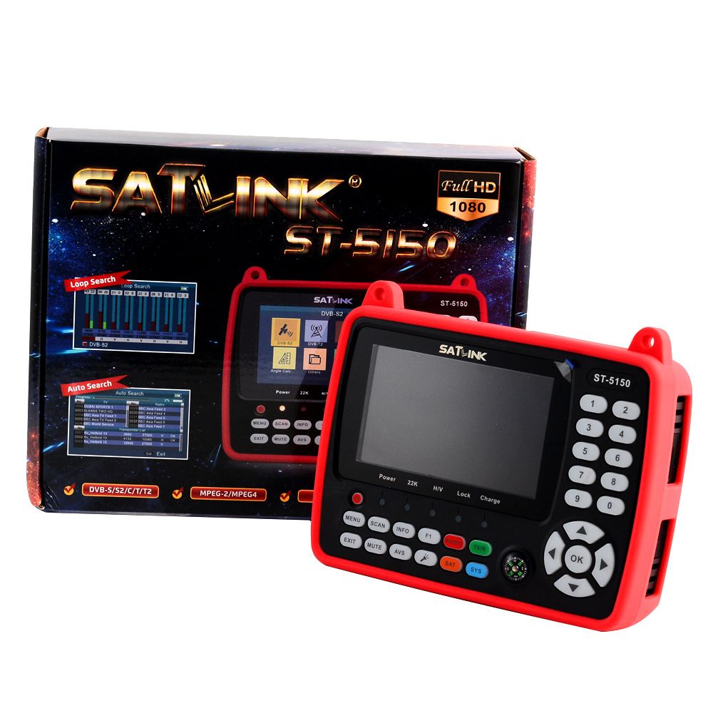 SATLINK ST-5150 DVB-S2/T2/C HD Satellite TV Finder 4.3 inch LCD Screen