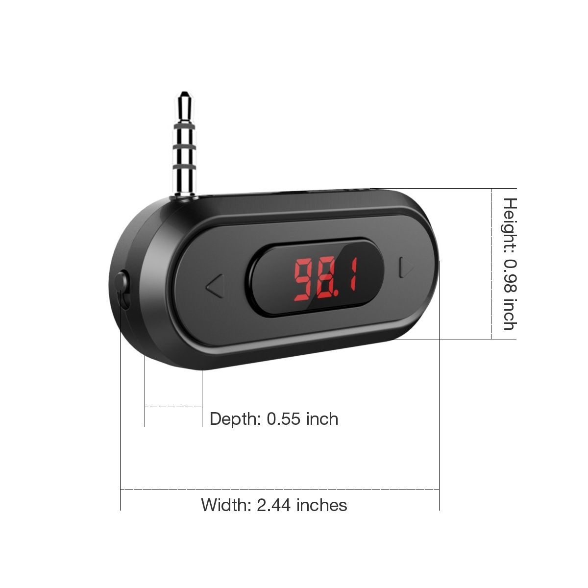 FM Transmitter compatible with iphone,samsung smart phone,ipod,MP3/MP4 player and other devices with 3.5 mm audio jack