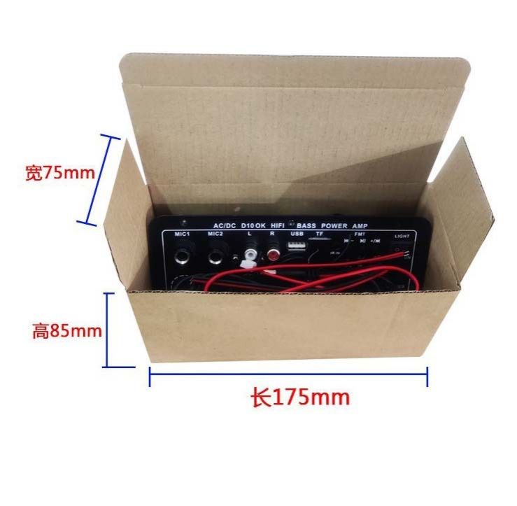 D10 Digital Bluetooth Amplifier Board Subwoofer Dual Microphone AMP for 8-12 inch 4ohm Speaker 12V/24V 110-220V