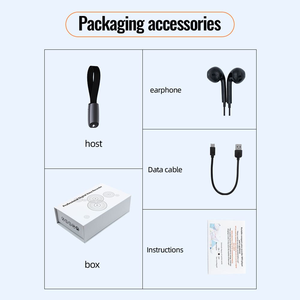 4GB/ 8GB / 16GB / 32GB / 64GB keychain key ring Spy Hidden Mini Audio Sound Voice Recorder Pen Professional Record 35 Hours