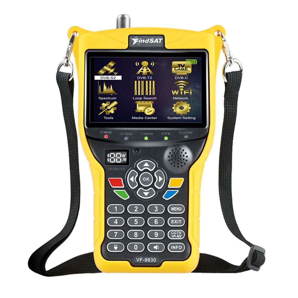 Findsat VF-9930 finder Optional CCTV DVB-S2/T2 MPEG4 H.265 Satellite finder VF9930 HD Satfinder Meter Signal Test 4.3 inch LCD