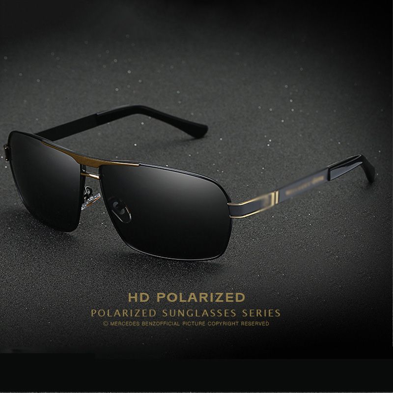 2024 New Brand Classic Pilot Square Polarized Sunglasses Metal Frame Men's Driving Male Sun Glasses Eyewear UV Blocking Luxury