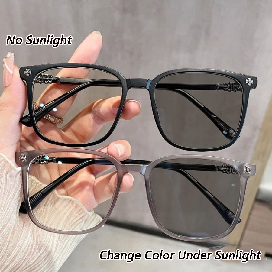 Men Fashion Photochromic Eyeglasses Frames Women Change Color Lens Driving Glasses Frame Anti Blue Light Computer Glasses Male