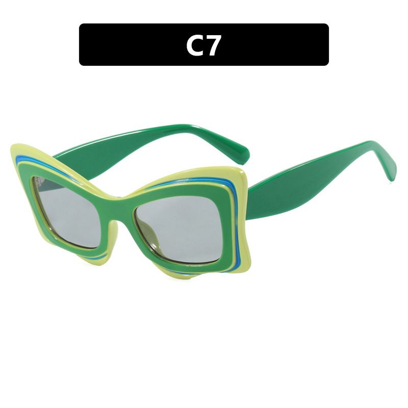 Vintage Patchwork Butterfly Y2k Sunglasses Women New Fashion Brand Candy Color Square Cat Eye Sun Glasses Ladies Sexy Shades