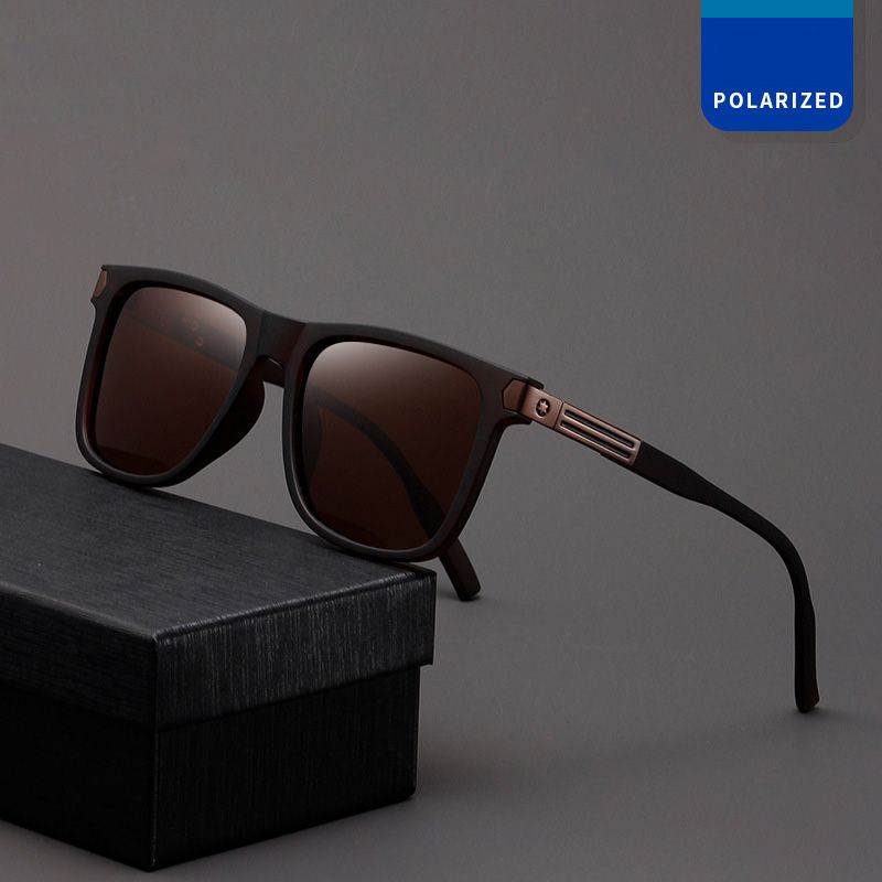 2024 Men‘s Brand Classic Square Polarized Sunglasses Metal Frame Men's Driving Male Sun Glasses Eyewear UV Blocking Luxury